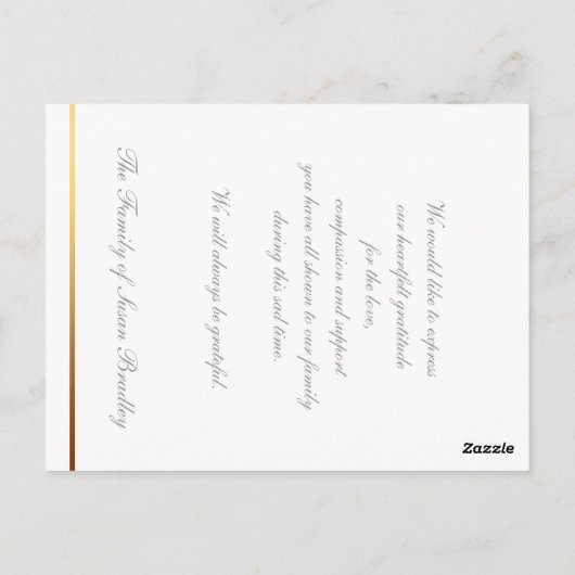 Clematis 2c Floral BW Foto Beileid Vielen Dank Postkarte (Rückseite)