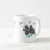 Clematis Aquamariner Blumenmuster Kaffeetasse (VorderseiteRechts)