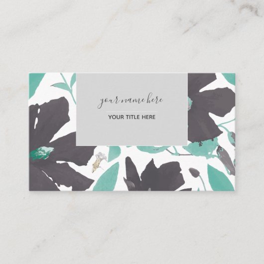 Clematis Aquamarines Blumenmuster Visitenkarte (Vorderseite)