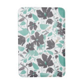 Clematis Aquamarines braunes Blumenmuster Badematte (Vorderseite Vertikal)