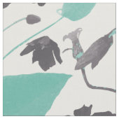 Clematis Aquamarines graubraunes Blumenmuster Stoff (Nahaufnahme)