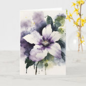 Clematis - Aquarellblumen Karte (Gelbe Blume)