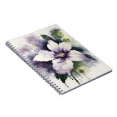 Clematis - Aquarellblumen Notizblock (Rechte Seite)