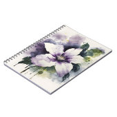 Clematis - Aquarellblumen Notizblock (Linke Seite)