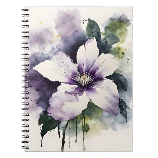 Clematis - Aquarellblumen Notizblock (Vorderseite)