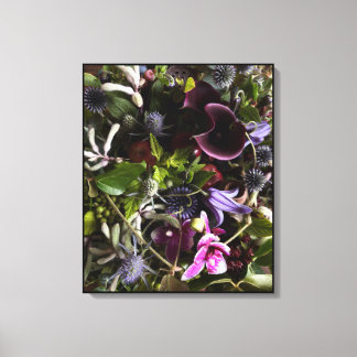 Clematis & Blue Floral Botanical Canvas Art  Leinwanddruck