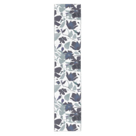Clematis Blue Gray Floral Pattern Wohngestaltung Kurzer Tischläufer