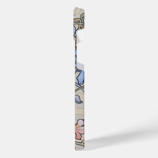 Clematis Blühende Alphonse Mucha iPhone Hülle (Linke Seite)