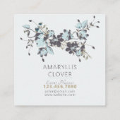 Clematis blühender Blaubrauner Wein Quadratische Visitenkarte (Rückseite)
