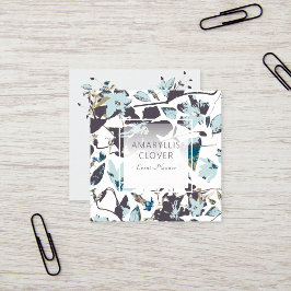 Clematis blühender Blaubrauner Wein Quadratische Visitenkarte