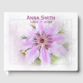 Clematis-Blume für Gedenkfeier Gästebuch (Vorderseite)
