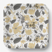 Clematis Blume Gelb Grau Botanisch Pappteller (Vorderseite)