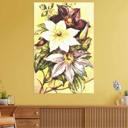 Clematis Blume Growers Botanische Kunst Leinwanddruck (Insitu (Wohnzimmer))