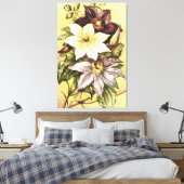 Clematis Blume Growers Botanische Kunst Leinwanddruck (Insitu (Schlafzimmer))