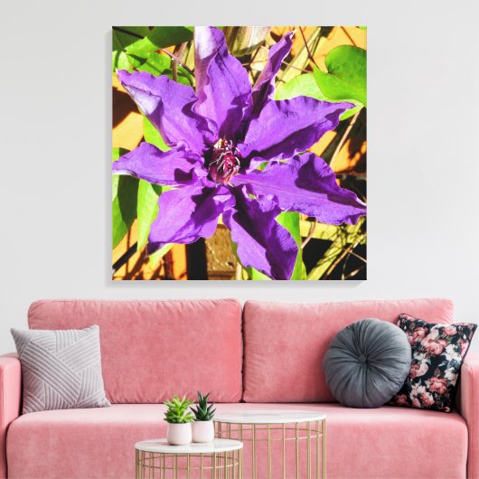 CLEMATIS-BLUME LEINWANDDRUCK (Insitu (Wohnzimmer))