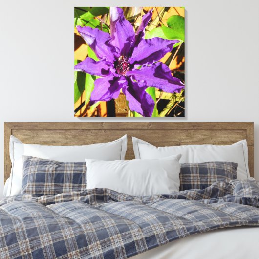 CLEMATIS-BLUME LEINWANDDRUCK (Insitu (Schlafzimmer))