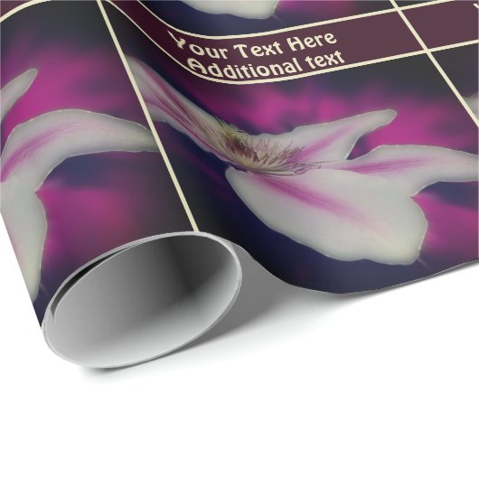 Clematis Blume Petals Personalisiert Geschenkpapier (Rolleneckpunkt)