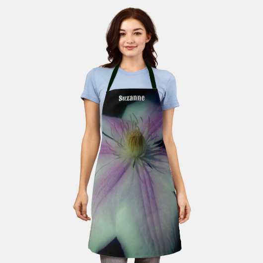 Clematis Blume Petals Personalisiert Schürze (Getragen)