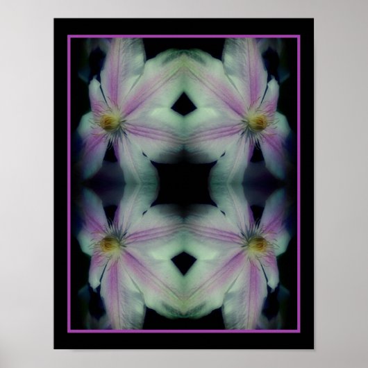 Clematis Blume Petals Up Nah Up Abstrakt Poster (Vorne)