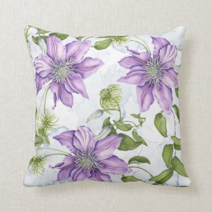 Clematis-Blumenkissen Kissen