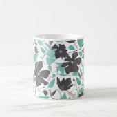 Clematis Blumenmuster Aquamarin Brown Kaffeetasse (Mittel)