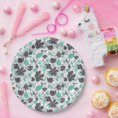 Clematis Blumenmuster Minzschokolade Pappteller (Party)