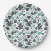 Clematis Blumenmuster Minzschokolade Pappteller (Vorderseite)