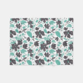 Clematis Blumenmuster Schokoladenstück Fleecedecke (Vorderseite (Horizontal))