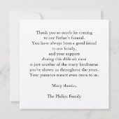 Clematis-Blumenphotographie danken Ihnen flache Dankeskarte (Rückseite)