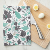 Clematis Blumenschokoladenmuster Geschirrtuch (Viertel Falte)