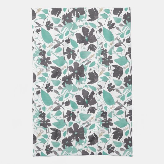 Clematis Blumenschokoladenmuster Geschirrtuch (Vertikal)