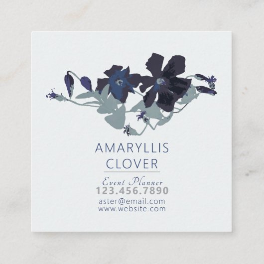 Clematis Blütensaft Quadratische Visitenkarte (Rückseite)