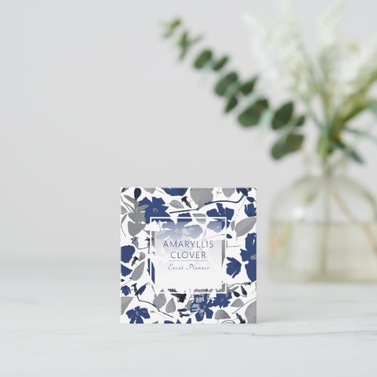 Clematis Blütensaft Quadratische Visitenkarte (Stehend Vorderseite)