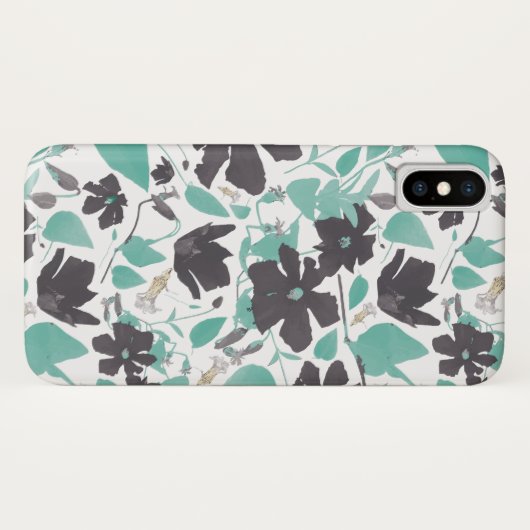 Clematis Chocolate Mint Farbfarbiges Muster Case-Mate iPhone Hülle (Rückseite (Horizontal))
