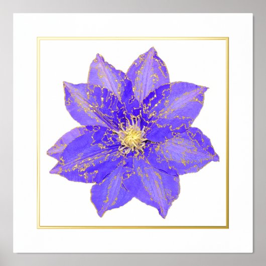 Clematis Foil Accent Print Poster (Vorderseite)