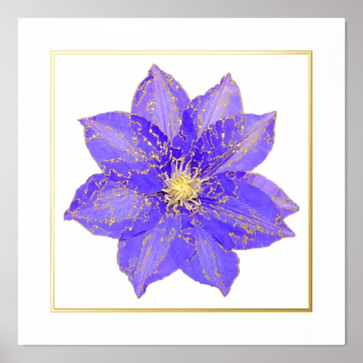 Clematis Foil Accent Print Poster (Vorderseite)