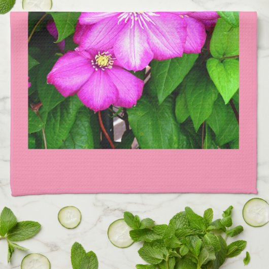 Clematis Geschirrtuch (Gefaltet)