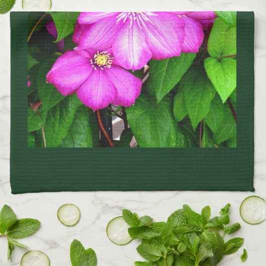 Clematis Geschirrtuch (Gefaltet)