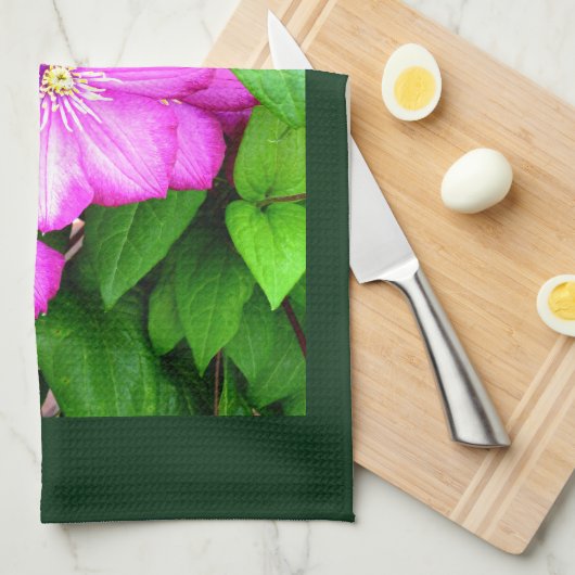 Clematis Geschirrtuch (Viertel Falte)