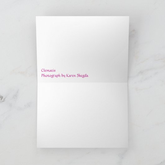 Clematis, glücklicher Muttertag Karte (Innenseite)