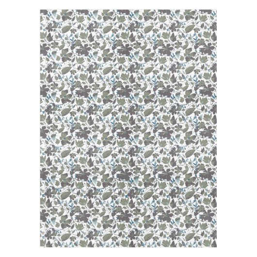 Clematis Green Blue Watercolor Blume Tischdecke (Vorderseite)