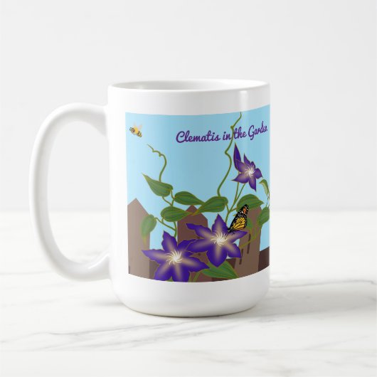 Clematis im Garten  Kaffeetasse (Links)
