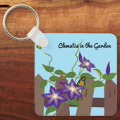 Clematis im Garten Schlüsselanhänger (Vorderseite)