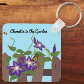 Clematis im Garten Schlüsselanhänger (Rückseite)