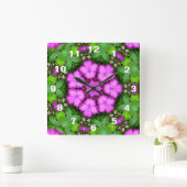Clematis Kaleidoscope Quadratische Wanduhr (Zuhause)
