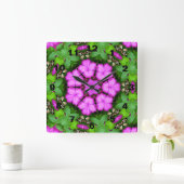 Clematis Kaleidoscope Quadratische Wanduhr (Zuhause)