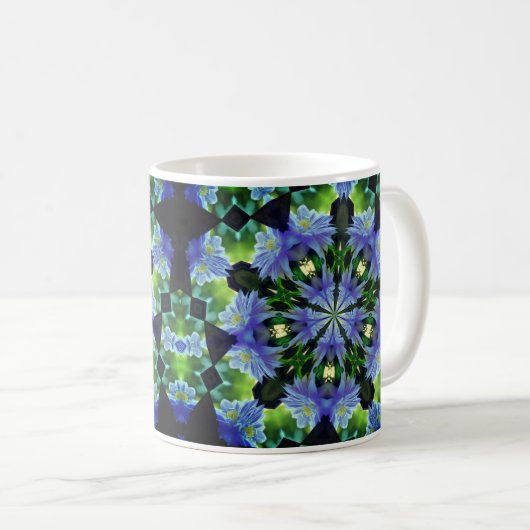 Clematis Kaleidoskop Blume Art Kaffeetasse (VorderseiteRechts)