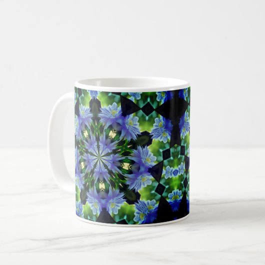 Clematis Kaleidoskop Blume Art Kaffeetasse (Vorderseite Links)