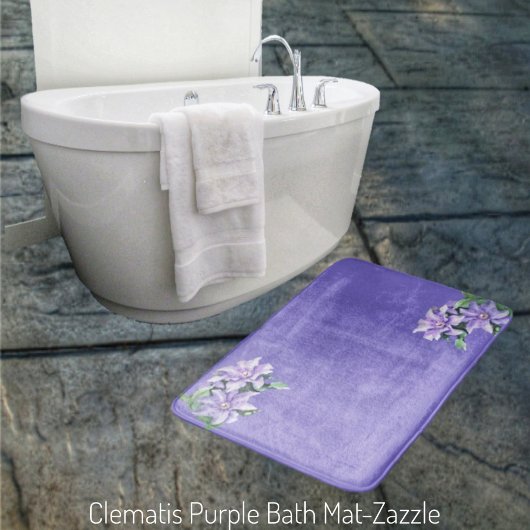 Clematis Lila Bath Mat Badematte