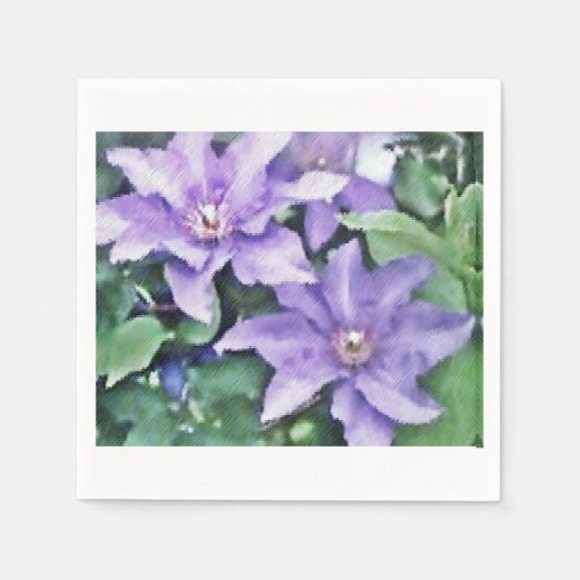 Clematis Lila Serviette (Vorderseite)